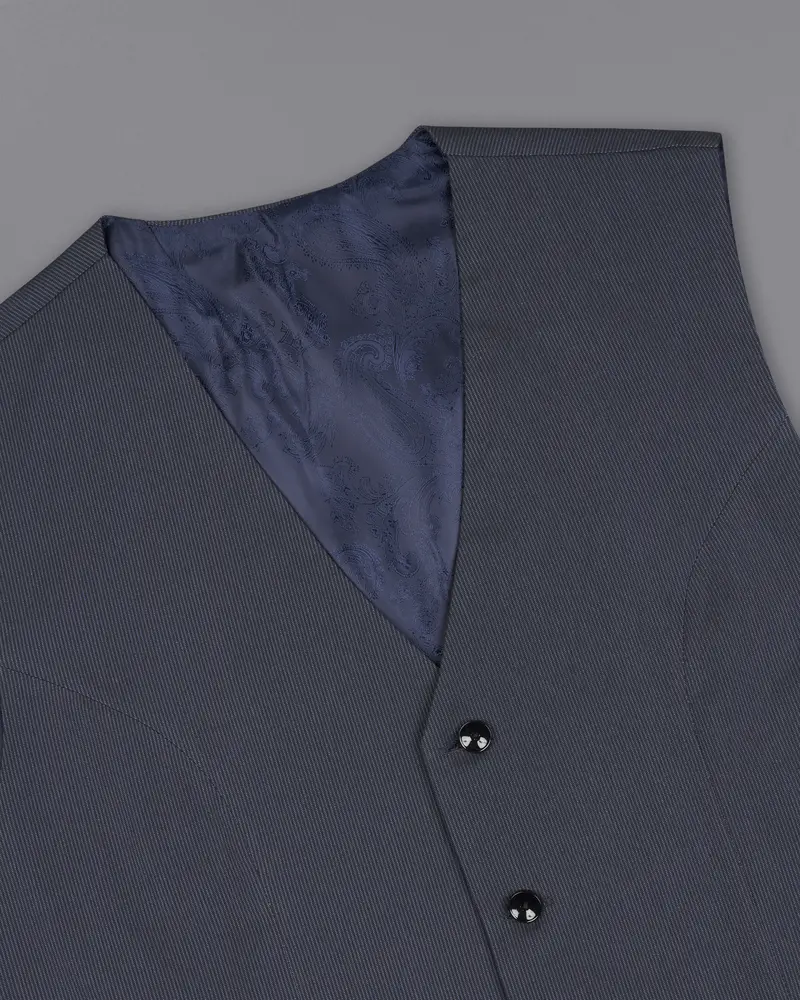 Shark Blue Textured Tuxedo Designer Suit 17