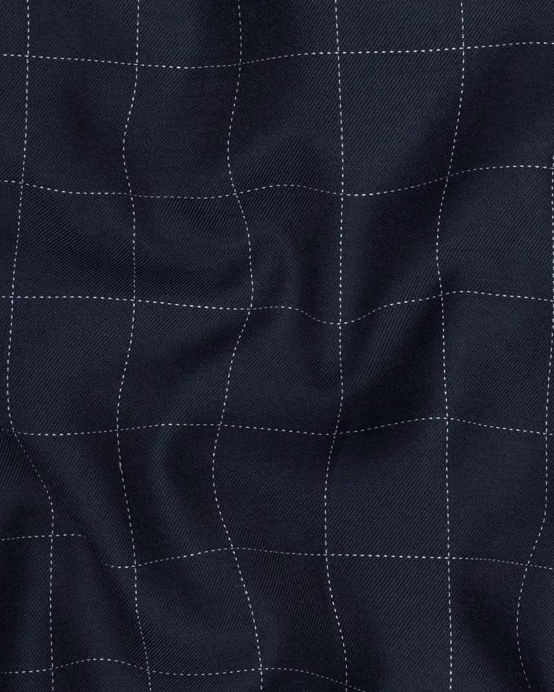 Shark Blue Windowpane Wool Rich Pant 3
