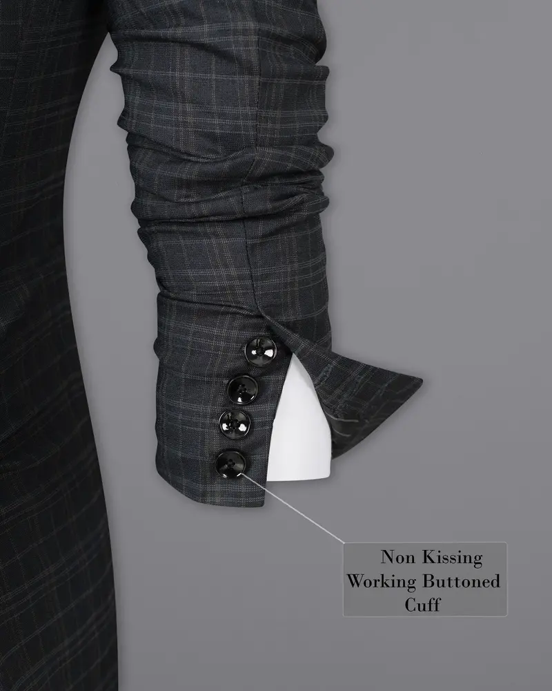 Shark Gray Plaid Wool Rich Blazer 10