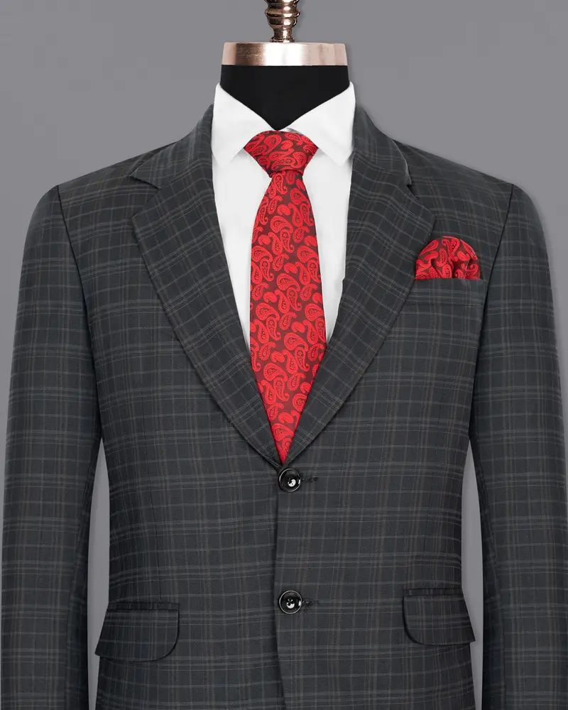 Shark Gray Plaid Wool Rich Blazer 2