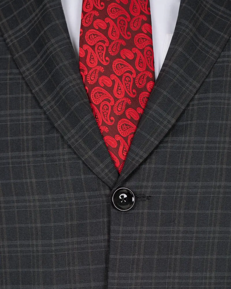 Shark Gray Plaid Wool Rich Blazer 4