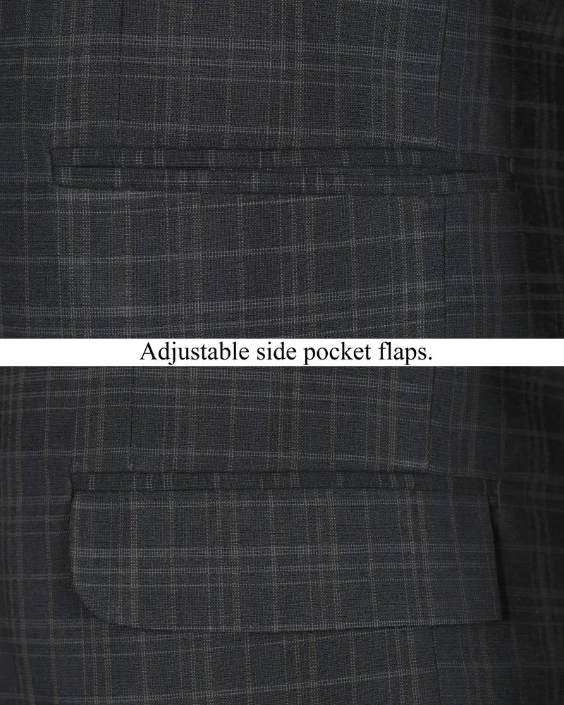 Shark Gray Plaid Wool Rich Blazer 5
