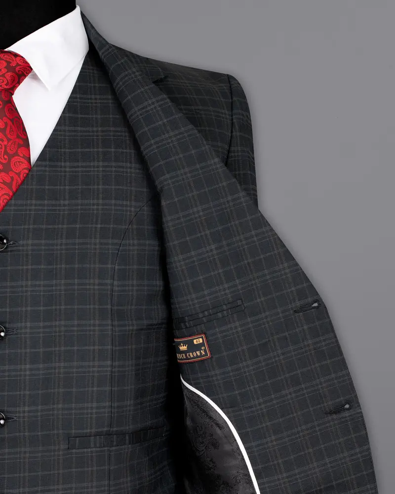 Shark Gray Plaid Wool Rich Blazer 7