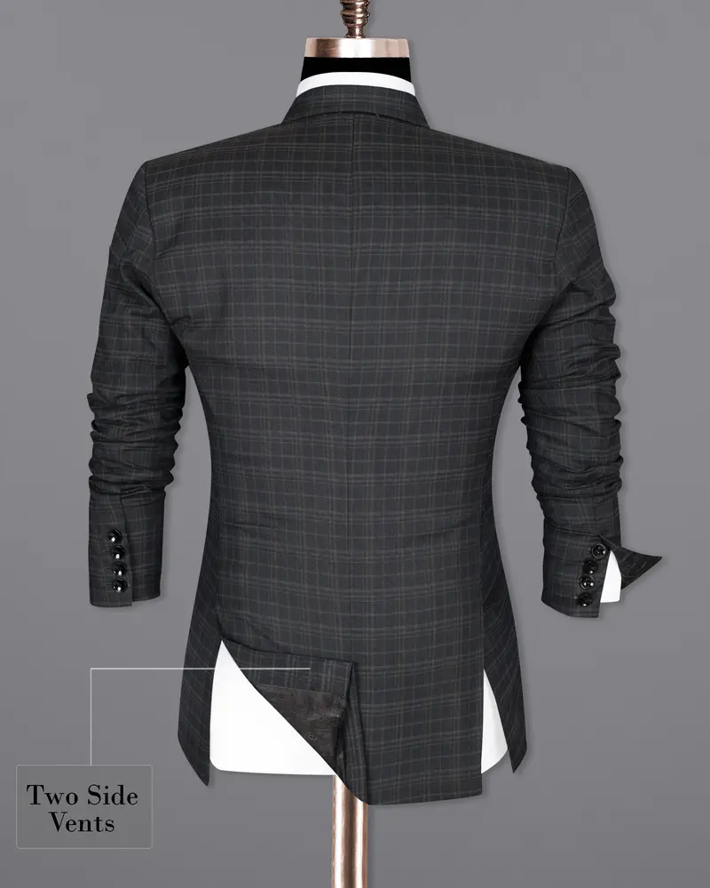 Shark Gray Plaid Wool Rich Blazer 9