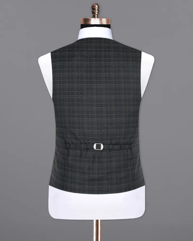 Shark Gray Plaid Wool Rich Waistcoat 6