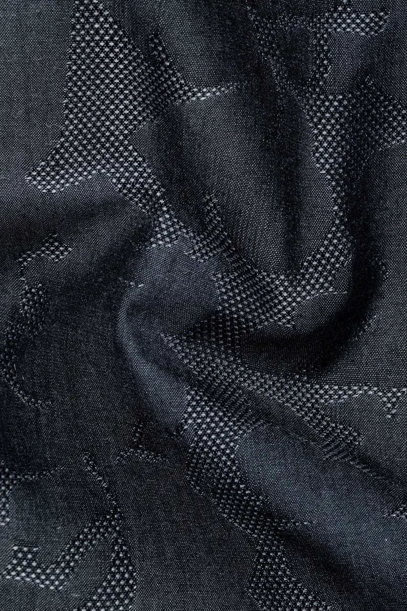 Shark Grey Jacquard Textured Premium Giza Cotton Shirt 2