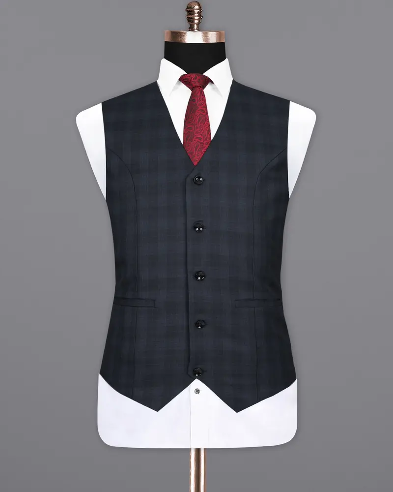 Shark Grey Plaid Woolrich Waistcoat 2