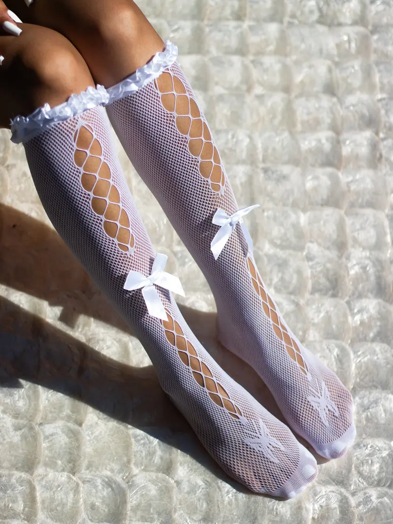 Sheer Knee High Corset White 1