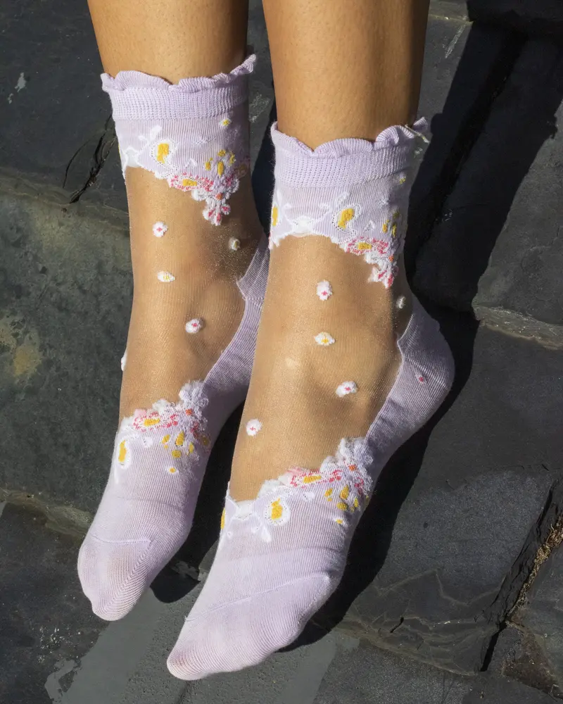 Sheer Paisley Purple Lilac 1