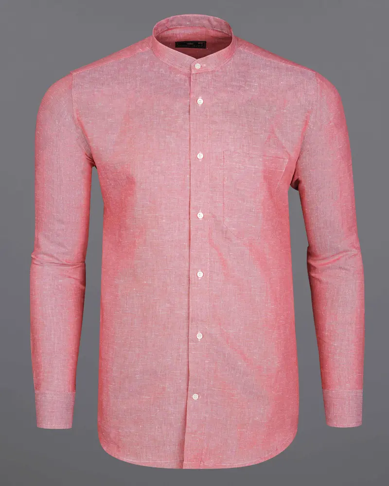 Sherbet Pink Luxurious Linen Shirt 5