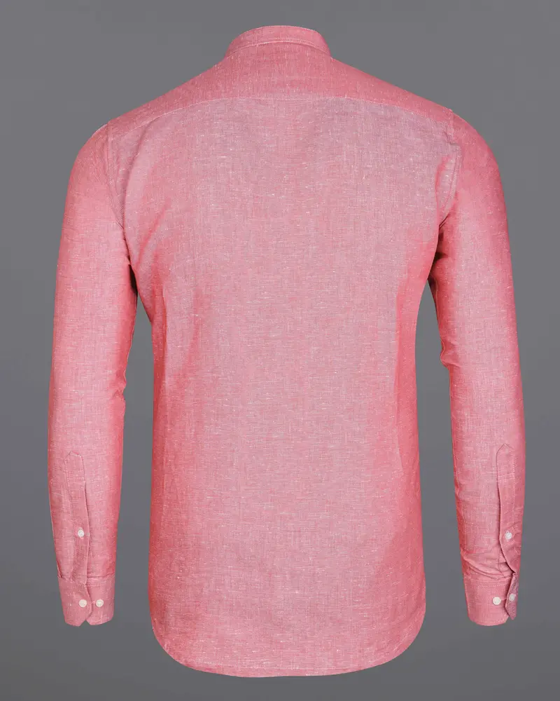 Sherbet Pink Luxurious Linen Shirt 6