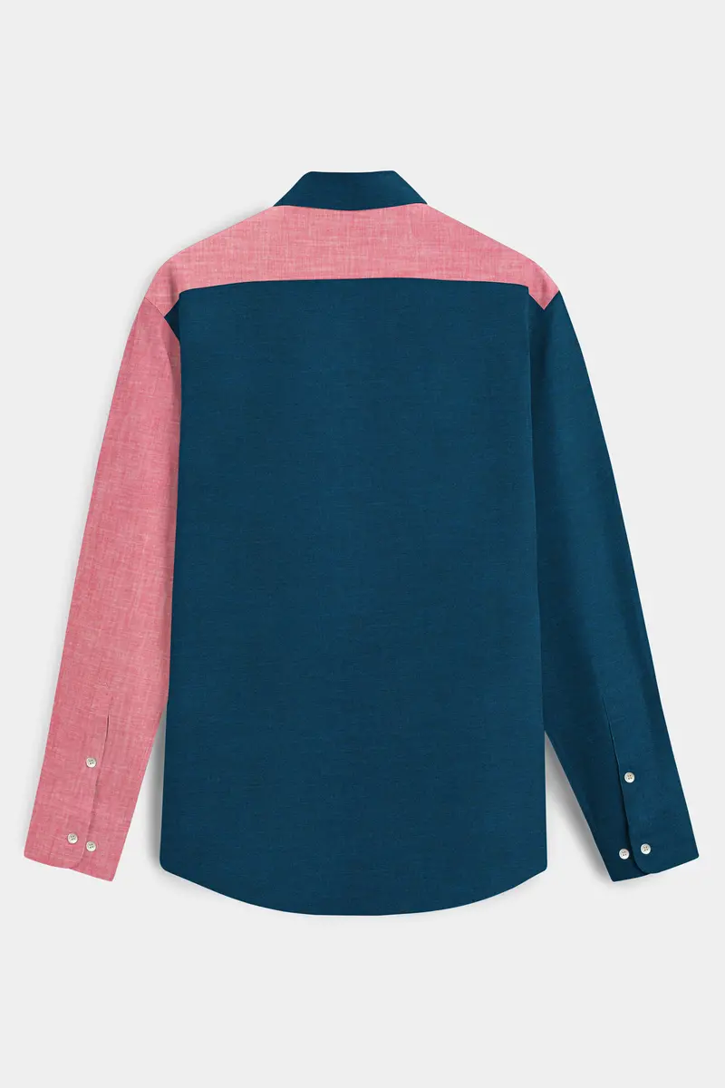 Sherpa Sea Blue And Cranberry Pink Royal Oxford Designer Shirt 7