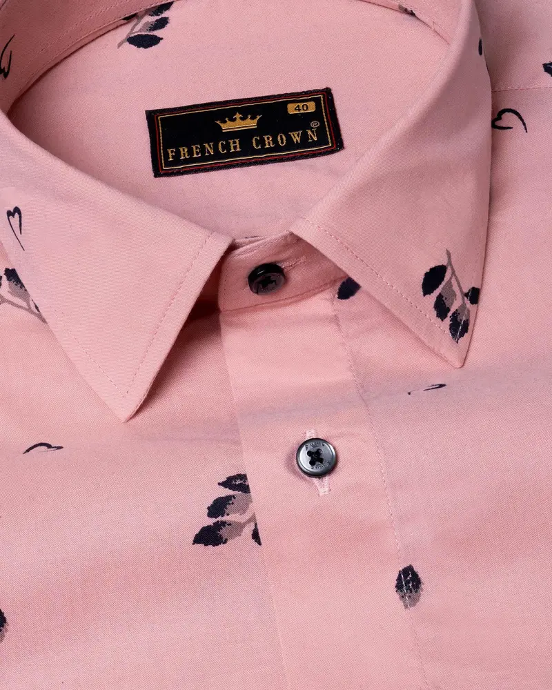 Shilo Pink Flowers Printed Premium Cotton Shirt 1