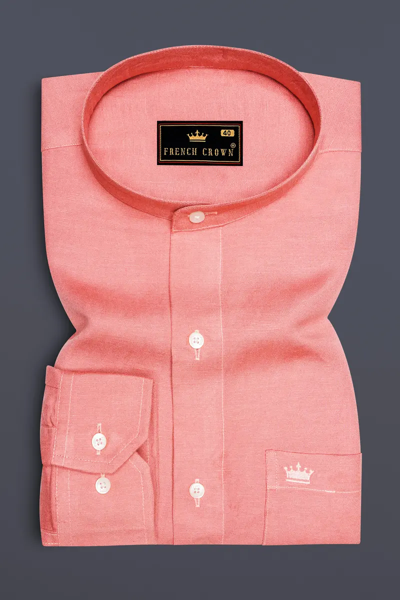 Shilo Pink Luxurious Linen Shirt 4