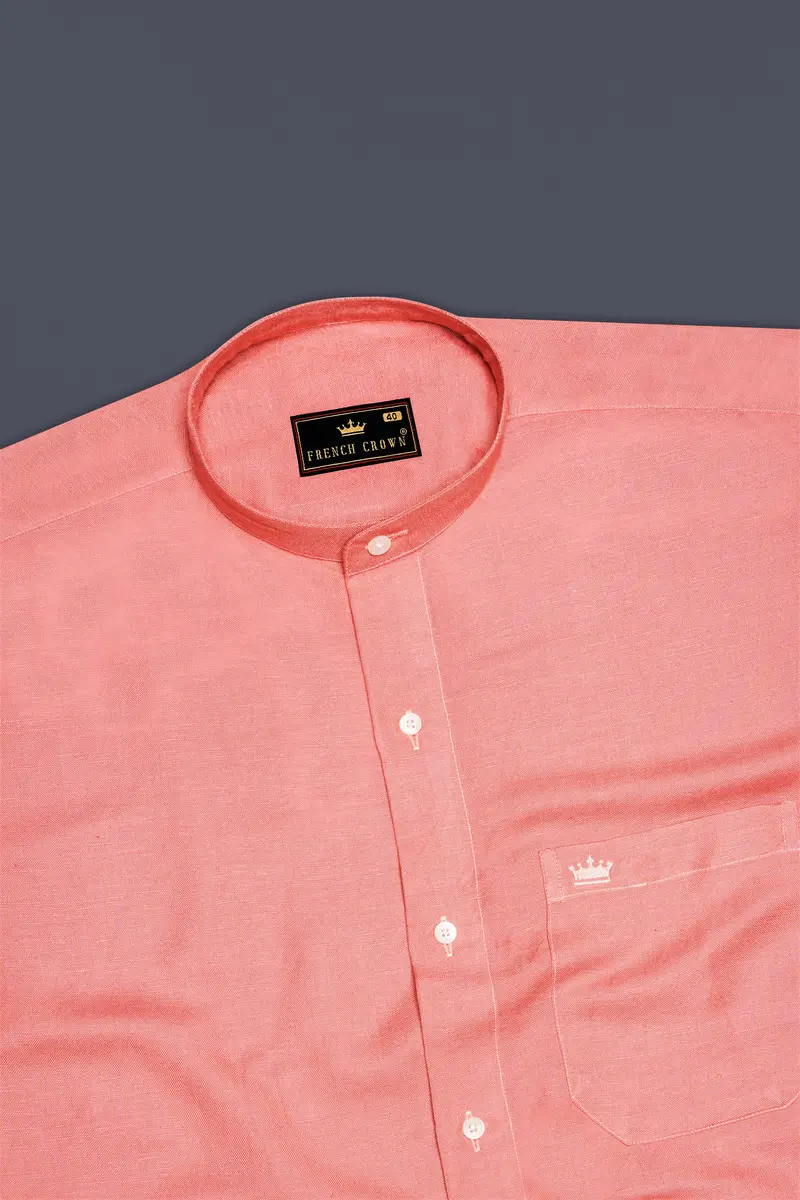 Shilo Pink Luxurious Linen Shirt 5