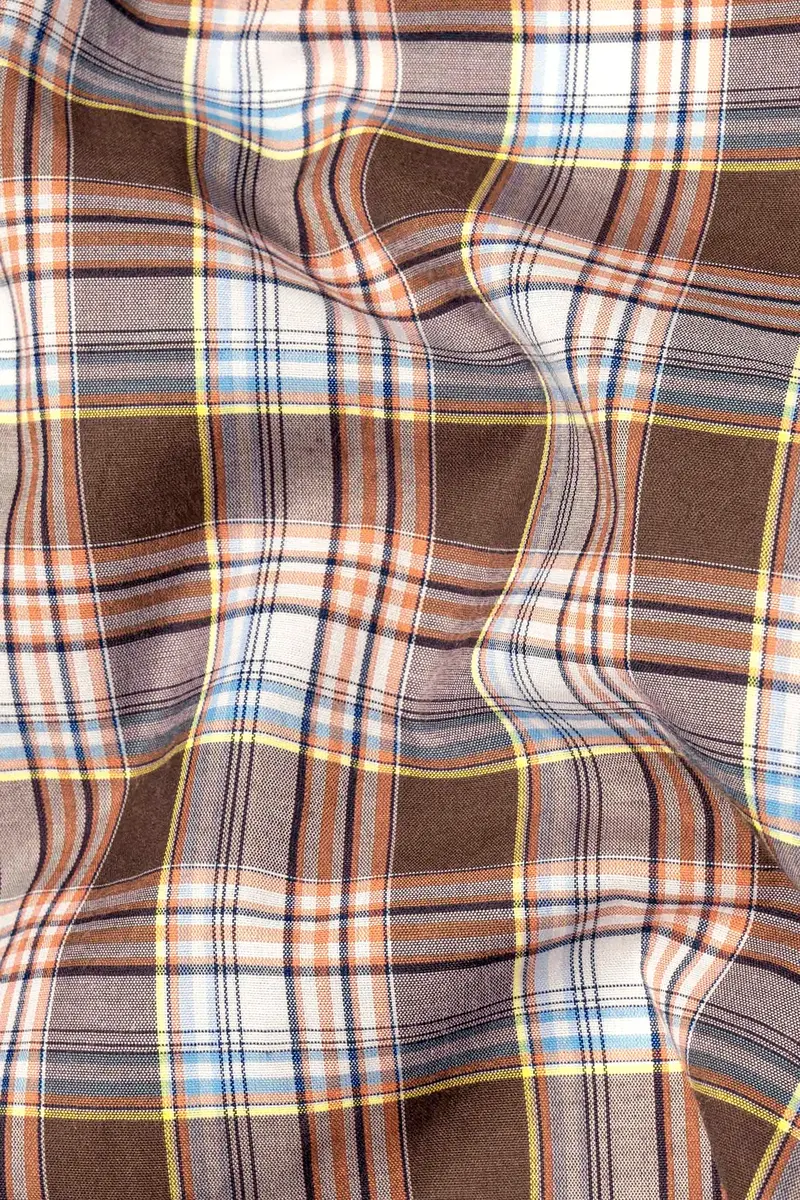 Shingle Fawn Multicolour Plaid Premium Cotton Shirt 2