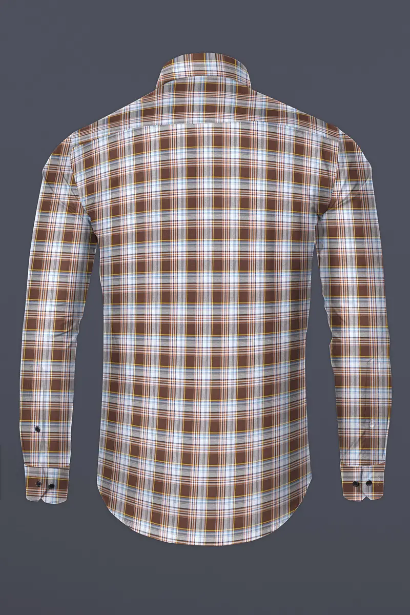 Shingle Fawn Multicolour Plaid Premium Cotton Shirt 5