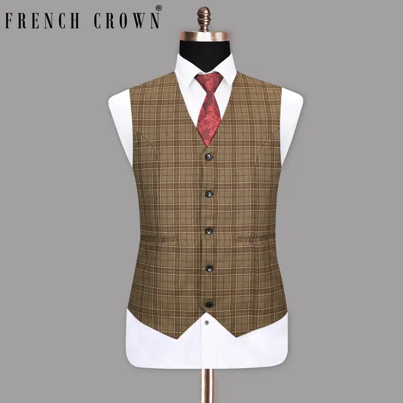 Shingle Fawn With Sand Dune Brown Twill  Waistcoat 1