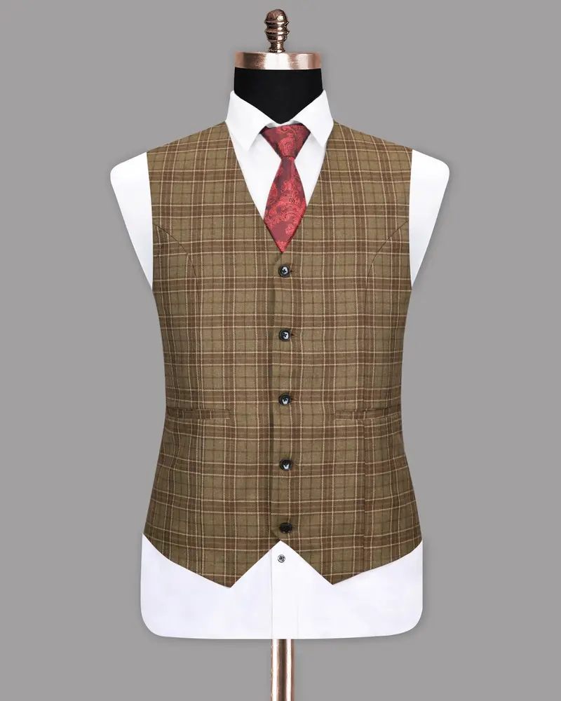 Shingle Fawn With Sand Dune Brown Twill Waistcoat 2