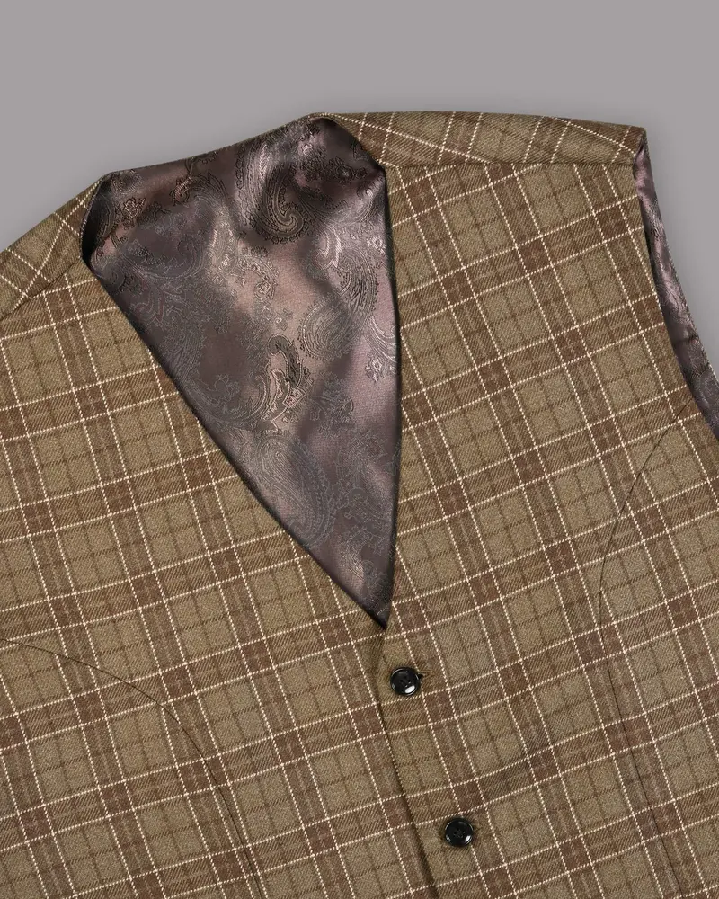 Shingle Fawn With Sand Dune Brown Twill Waistcoat 4
