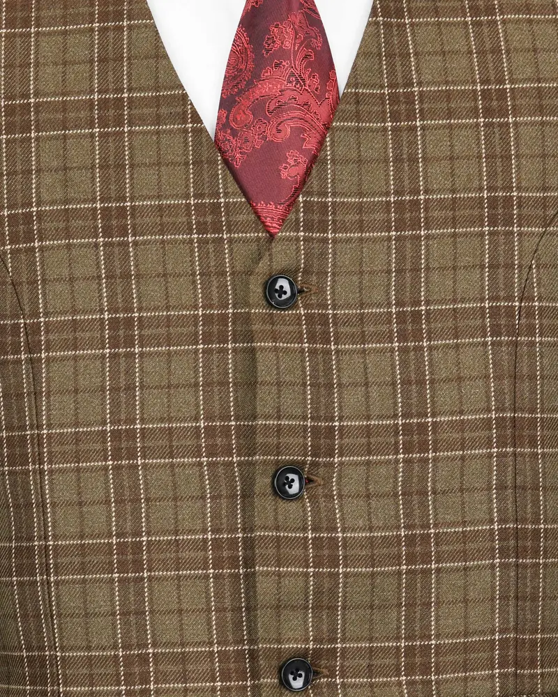 Shingle Fawn With Sand Dune Brown Twill Waistcoat 5
