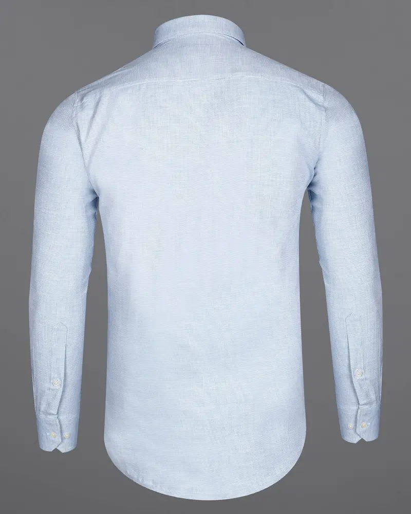 Ship Cove Blue And White Dobby Textured Premium Giza Cotton Shirt 6