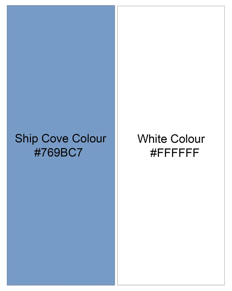 Ship Cove Blue And White Dobby Textured Premium Giza Cotton Shirt 8