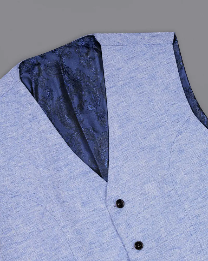 Ship Cove Blue Luxurious Linen Sports Waistcoat 4