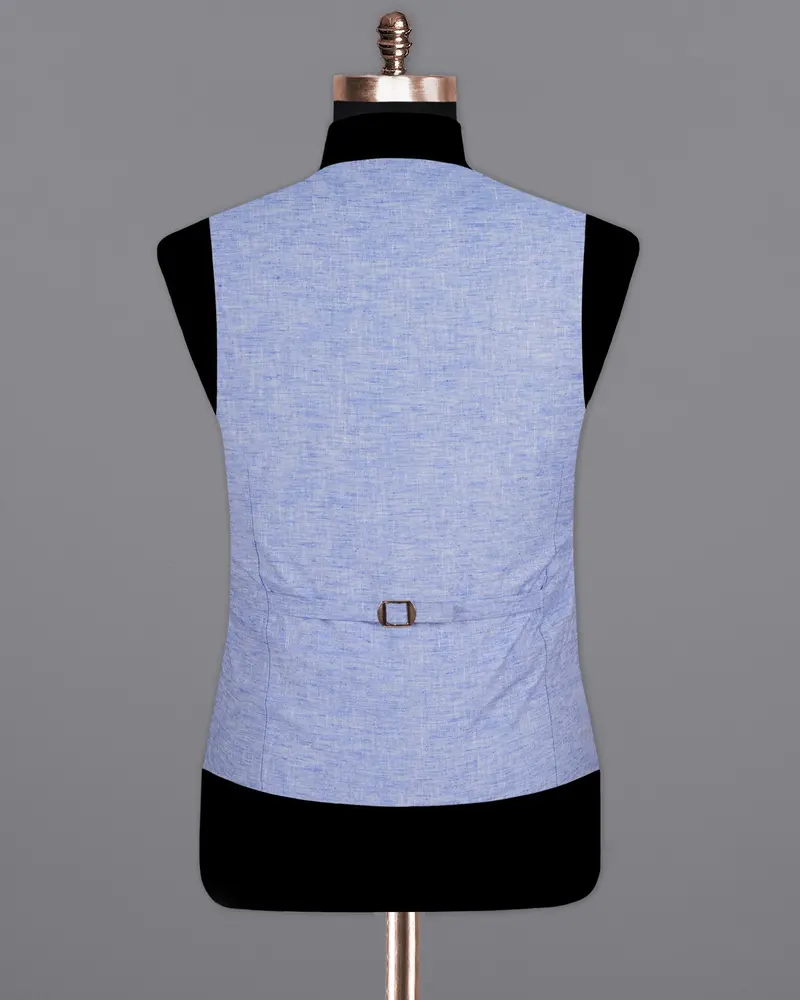 Ship Cove Blue Luxurious Linen Sports Waistcoat 6