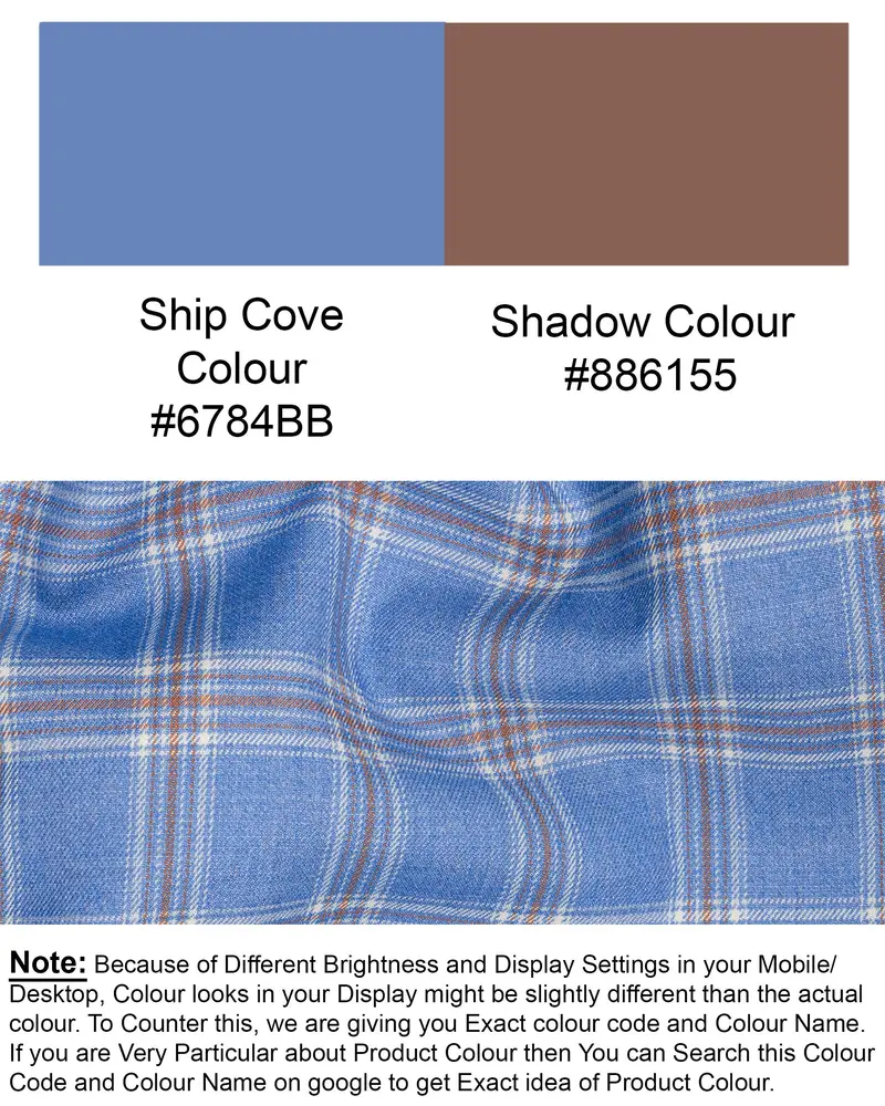 Ship Cove Blue Super Fine Windowpane Wool Rich Blazer 11