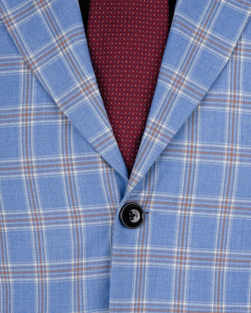 Ship Cove Blue Super Fine Windowpane Wool Rich Blazer 4