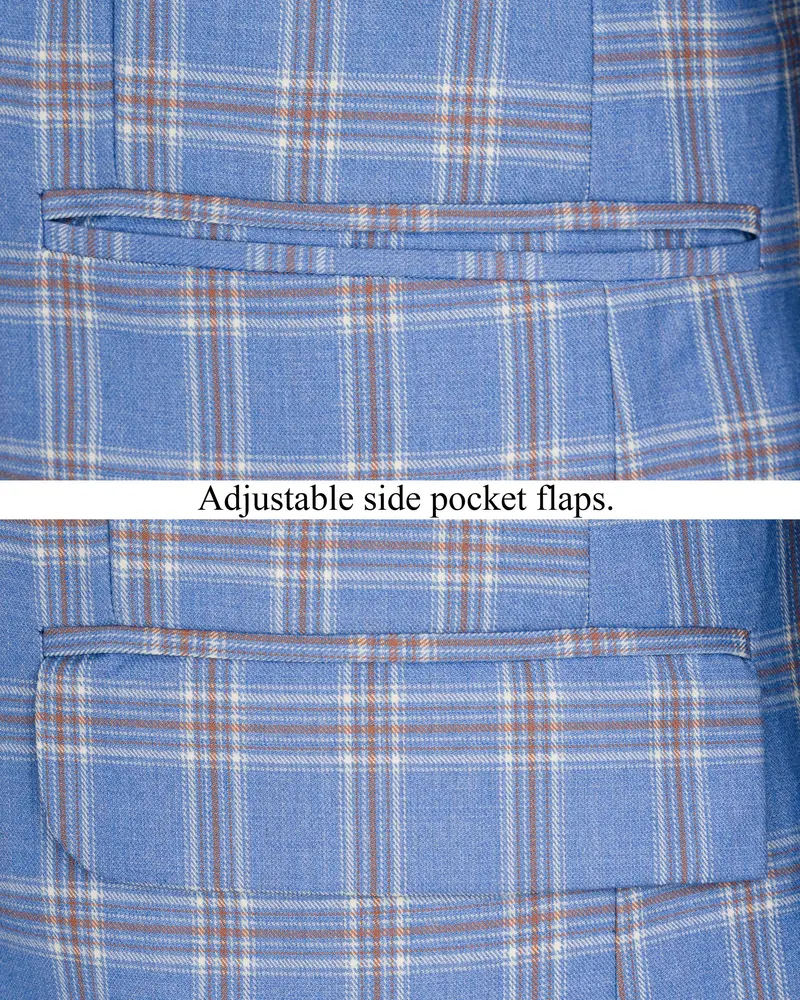 Ship Cove Blue Super Fine Windowpane Wool Rich Blazer 5