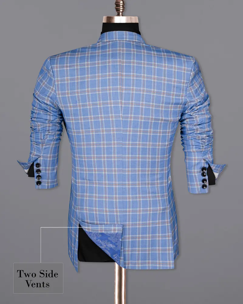 Ship Cove Blue Super Fine Windowpane Wool Rich Blazer 9