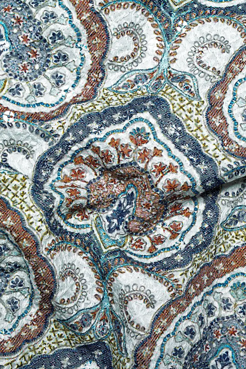 Shiraz Blue And Hippie Red Multicolour Embroidered Cross Placket Bandhgala Jodhpuri 3