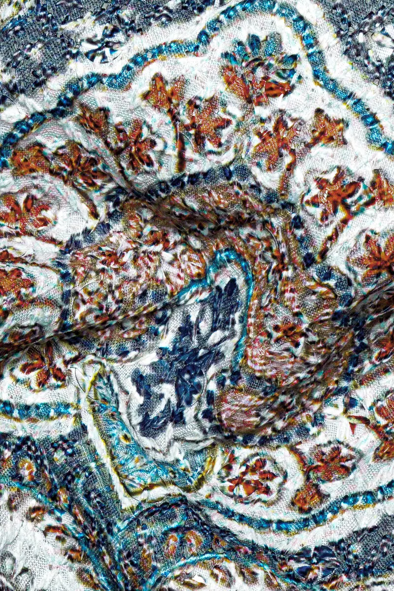 Shiraz Blue And Hippie Red Multicolour Embroidered Peak Lapel Tuxedo Blazer 3