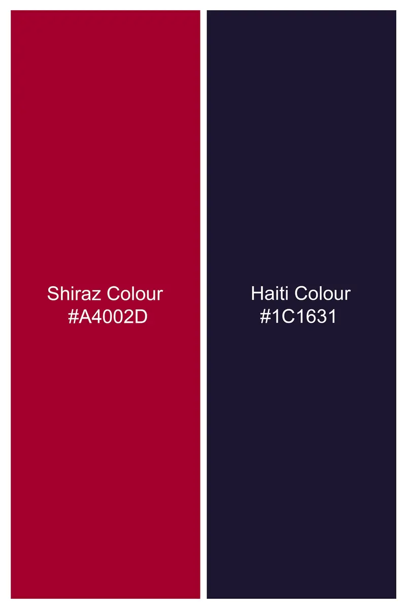 Shiraz Red And Haiti Blue Twill Checkered Premium Cotton Shirt 8