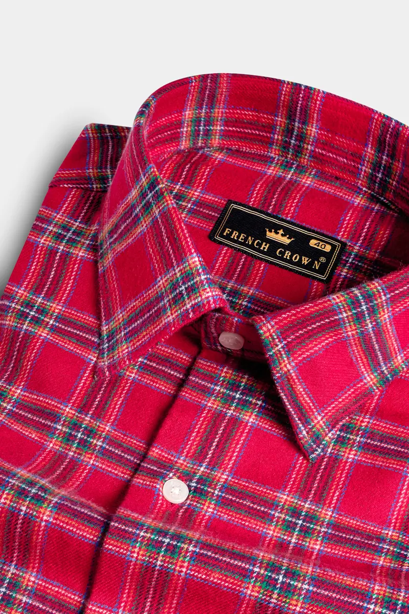 Shiraz Red Plaid Flannel Shirt 1