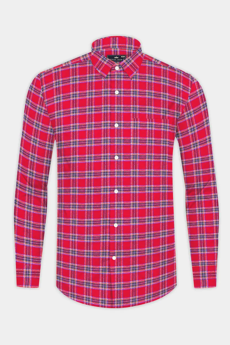 Shiraz Red Plaid Flannel Shirt 4