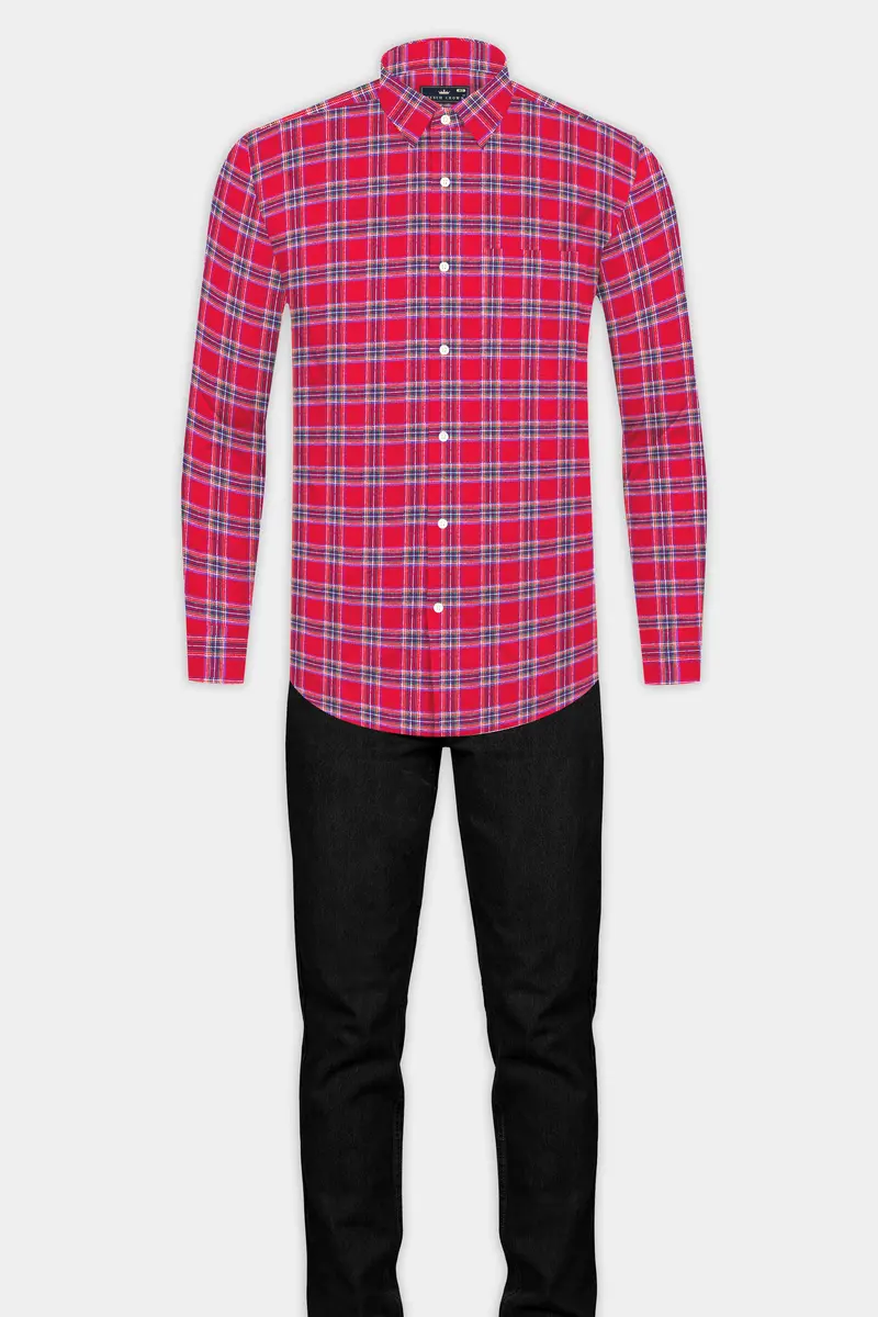Shiraz Red Plaid Flannel Shirt 6