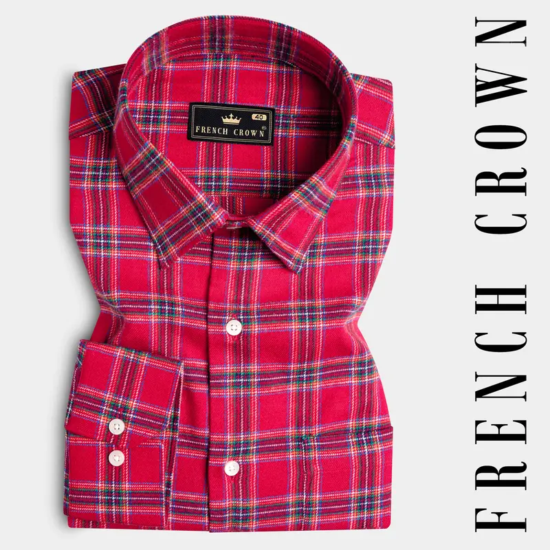 Shiraz Red Plaid Flannel Shirt 7