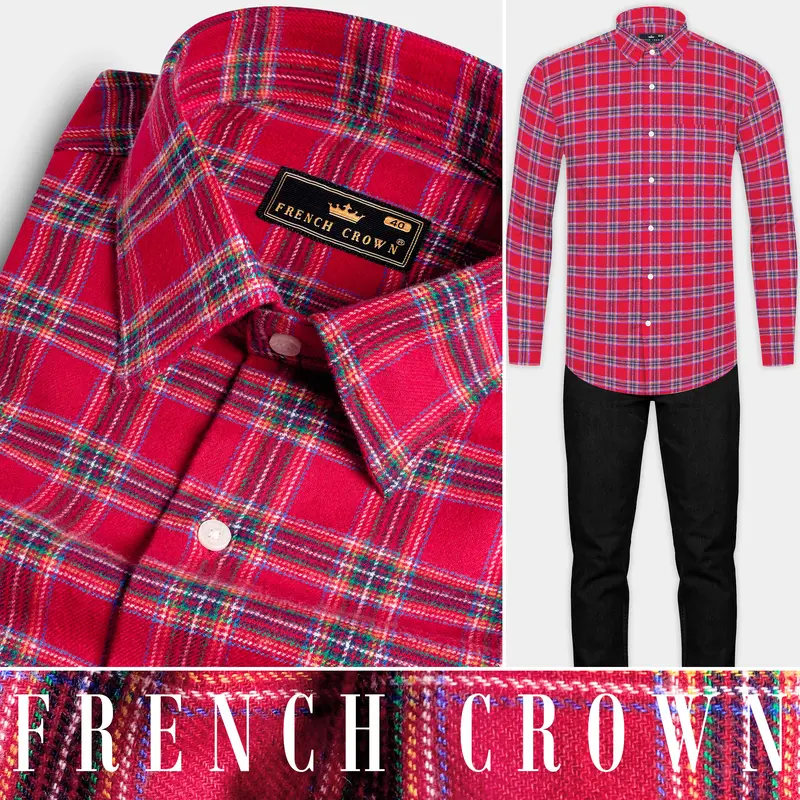 Shiraz Red Plaid Flannel Shirt 8
