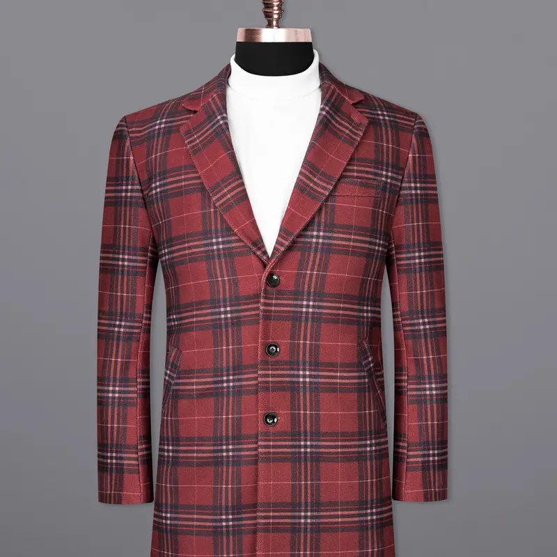 Shiraz Red Plaid Overcoat 1