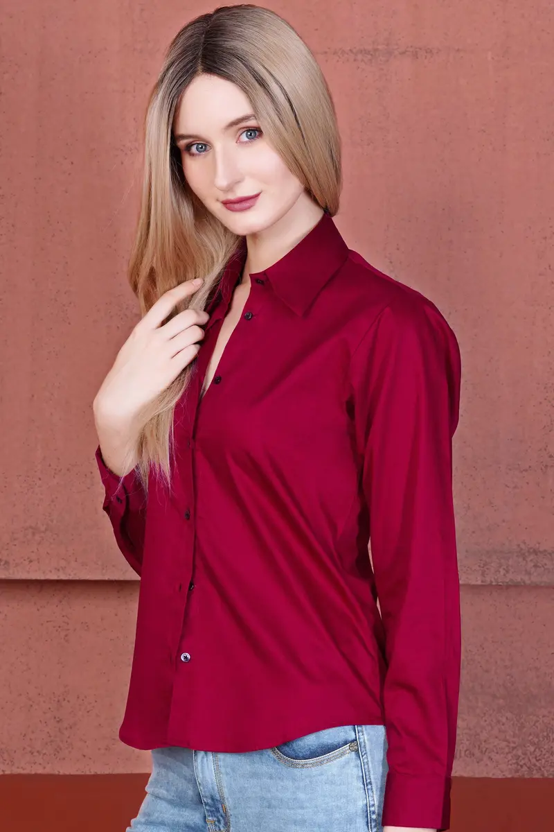 Shiraz Red Premium Cotton Shirt 2