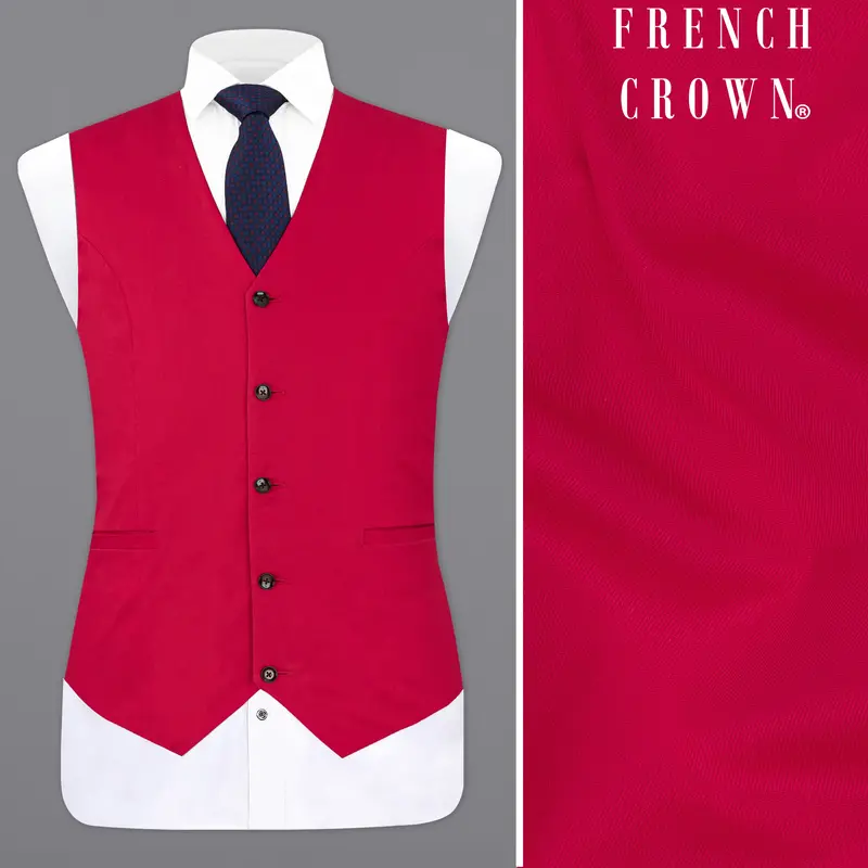 Shiraz Red Premium Cotton Waistcoat 1