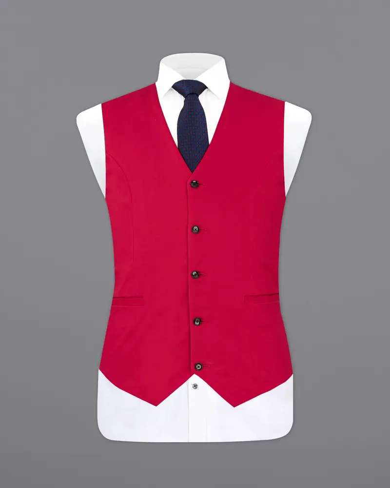 Shiraz Red Premium Cotton Waistcoat 2