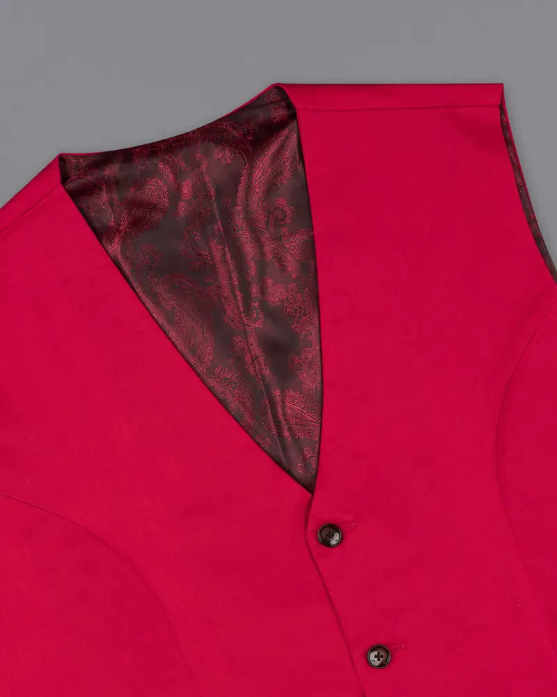 Shiraz Red Premium Cotton Waistcoat 4