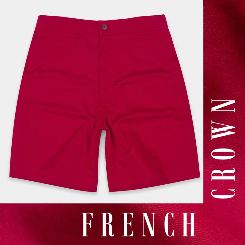 Shiraz Red Subtle Sheen Super Soft Premium Cotton Shorts 1