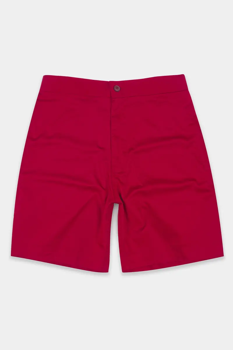 Shiraz Red Subtle Sheen Super Soft Premium Cotton Shorts 2