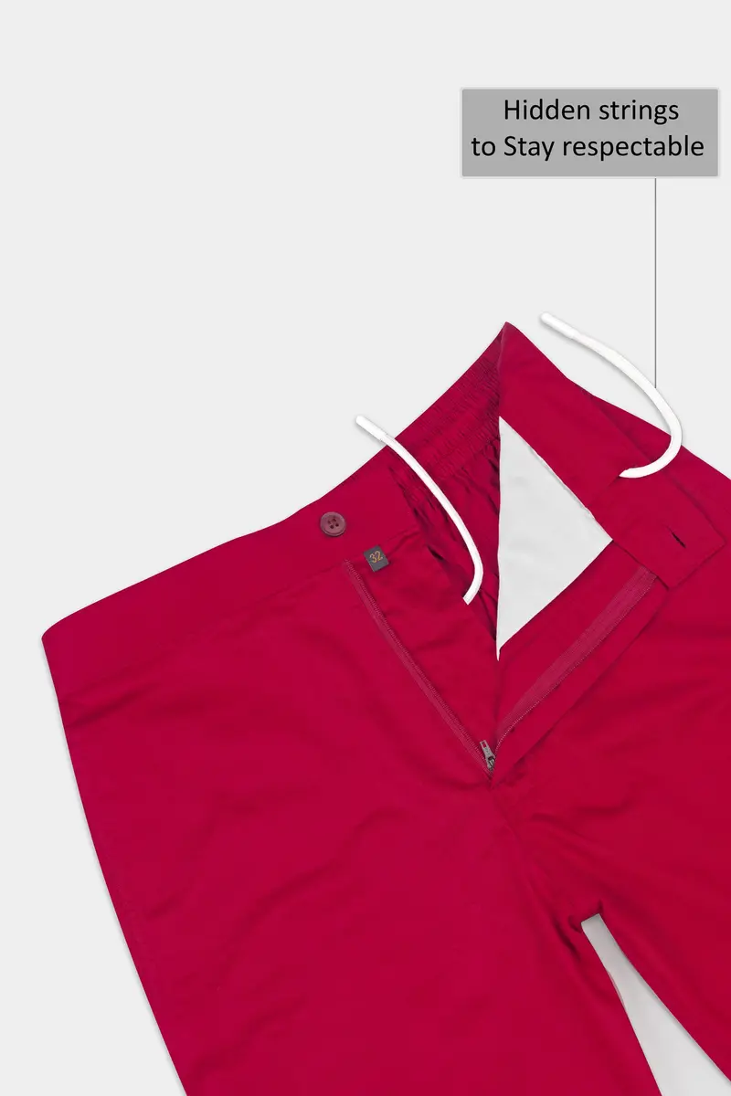 Shiraz Red Subtle Sheen Super Soft Premium Cotton Shorts 4