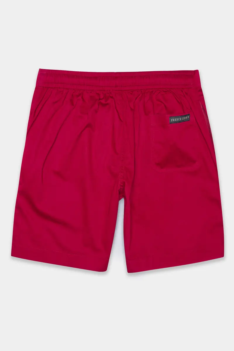Shiraz Red Subtle Sheen Super Soft Premium Cotton Shorts 5